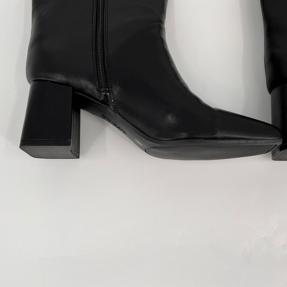 On 34th Millerr Knee High Boots Size 8M Black Square Toe Block Heel 2.5" - Picture 3 of 14